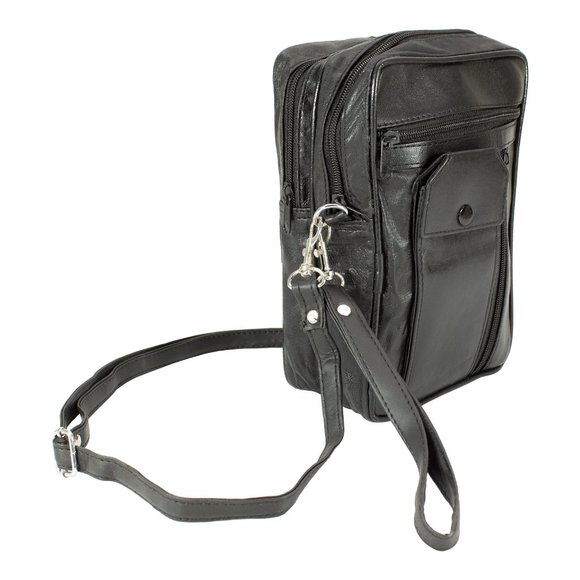 Lambskin Leather Shoulder Travel Bag Phone Organizer Bag - Picture 13 of 15